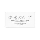 Delicate Black Calligraphy RSVP Adresetiketten Etiket (Voorkant)