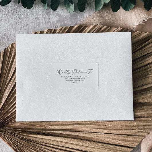 Delicate Black Calligraphy RSVP Adresetiketten Etiket