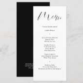 Delicate Black Calligraphy Script Wedding Menu (Voorkant / Achterkant)