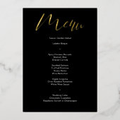 Delicate Black Calligraphy Script Wedding Menu Folie Uitnodiging (Voorkant)