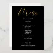 Delicate Black Calligraphy Script Wedding Menu Folie Uitnodiging (Voorkant / Achterkant)