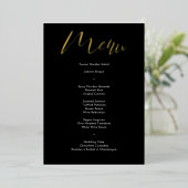 Delicate Black Calligraphy Script Wedding Menu Folie Uitnodiging (Staand Voorkant)