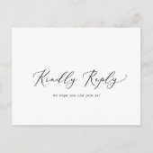 Delicate Black Calligraphy Song RSVP Briefkaart (Voorkant)