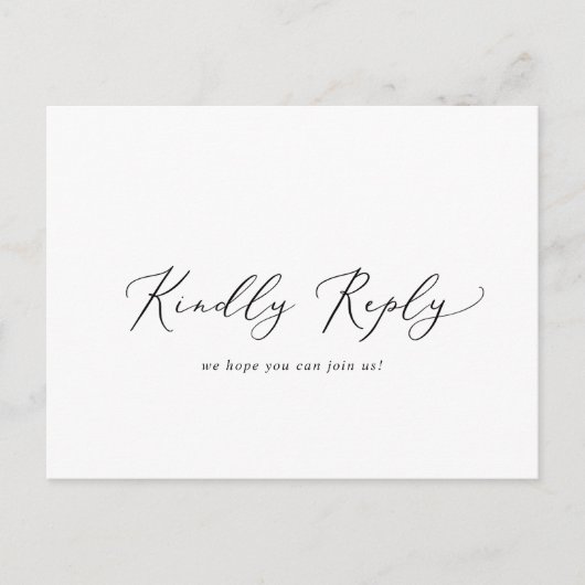 Delicate Black Calligraphy Song RSVP Briefkaart (Voorkant)