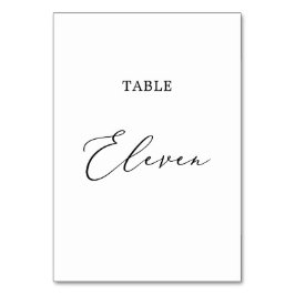 Delicate Black Calligraphy Table Eleven Kaart
