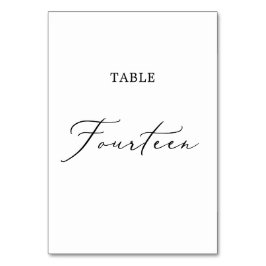 Delicate Black Calligraphy Table Fourteen Kaart