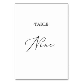 Delicate Black Calligraphy Table Nine Kaart