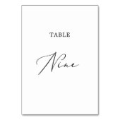 Delicate Black Calligraphy Table Nine Kaart (Achterkant)