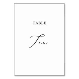 Delicate Black Calligraphy Table Ten Kaart