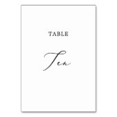 Delicate Black Calligraphy Table Ten Kaart (Voorkant)