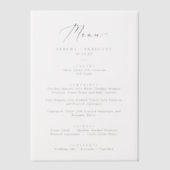 Delicate Black Calligraphy Vellum Wedding Menu Uitnodigingen (Voorkant)
