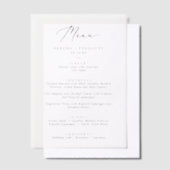 Delicate Black Calligraphy Vellum Wedding Menu Vellum Uitnodigingen (Offset)