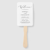 Delicate Black Calligraphy Wedding Programme Handwaaier (Voorkant)