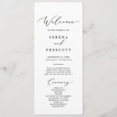 Delicate Black Calligraphy Wedding Programme Programmakaart (Voorkant)