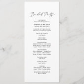 Delicate Black Calligraphy Wedding Programme Programmakaart (Achterkant)