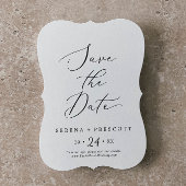 Delicate Black Calligraphy Wedding Save The Date