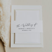 Delicate Black Calligraphy Wedding Uitnodigingen Wikkel