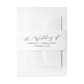 Delicate Black Calligraphy Wedding Uitnodigingen Wikkel (Voorkant Voorbeeld)