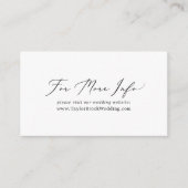Delicate Black Calligraphy Wedding Website Informatiekaartje (Voorkant)