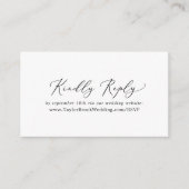 Delicate Black Calligraphy Wedding Website RSVP Informatiekaartje (Voorkant)