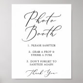Delicate Black Foto Booth Covid Wedding Sign Poster (Voorkant)