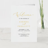 Delicate Black & Gold Foil vouded Wedding Program Folie Wenskaart (Voorkant)