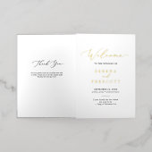 Delicate Black & Gold Foil vouded Wedding Program Folie Wenskaart (Buiten Laag)