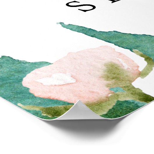 Delicate Black | Romantic Peony Wedding Welcome Poster (Hoek)