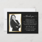 Delicate Black Script Funeral Hartelijk dank Bedankkaart (Voorkant)