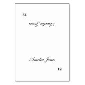 Delicate Black Script Guest Name Place Card Kaart (Voorkant)