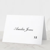 Delicate Black Script Guest Name Place Card Kaart