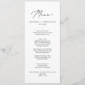 Delicate Black Wedding Menu en schema van evenemen (Voorkant)