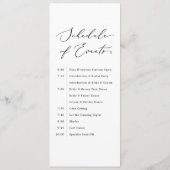 Delicate Black Wedding Menu en schema van evenemen (Achterkant)