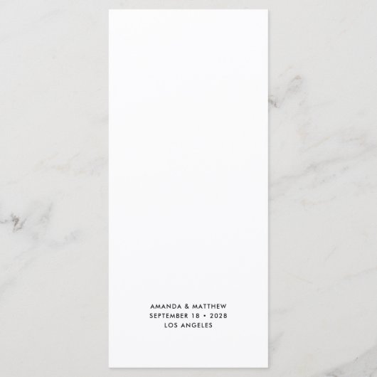 Delicate Black White Calligraphy Script Wedding Menu (Achterkant)