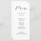 Delicate Black White Calligraphy Script Wedding Menu (Voorkant / Achterkant)