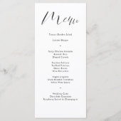 Delicate Black White Calligraphy Script Wedding Menu (Voorkant)