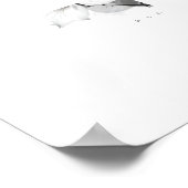 Delicate Black White Overlapping Leaves & Flowers Poster (Hoek)