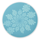 Delicate bladeren in pastel keramische knop (Voorkant)