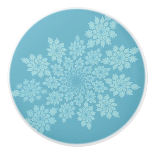 Delicate bladeren in pastel keramische knop (Voorkant)