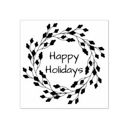 Delicate bladkrans vakantie rubberstempel