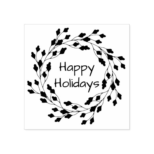 Delicate bladkrans vakantie rubberstempel (Afrduk)