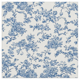 Delicate Blau Bloem Motief Stof