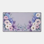 Delicate blauw, wit, roze en Paarse zomerbloemen Bureaumat (Voorkant)