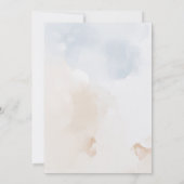 Delicate Blauwe-Beige Hebreeuwse Chuppah Bruiloft Kaart (Achterkant)