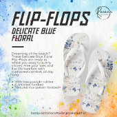 Delicate Blauwe Bloem Flip Flops