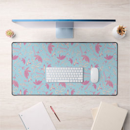 Delicate blauwe bloemen en bogen bureaumat