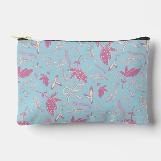 Delicate blauwe bloemen en bogen etui (Voorkant)