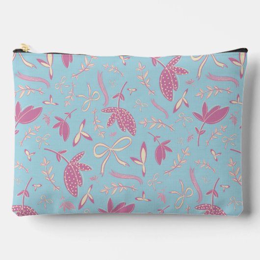 Delicate blauwe bloemen en bogen etui (Voorkant)