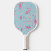 Delicate blauwe bloemen en bogen pickleball paddle (Achterkant)