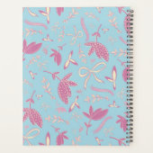 Delicate blauwe bloemen en bogen planner (Achterkant)